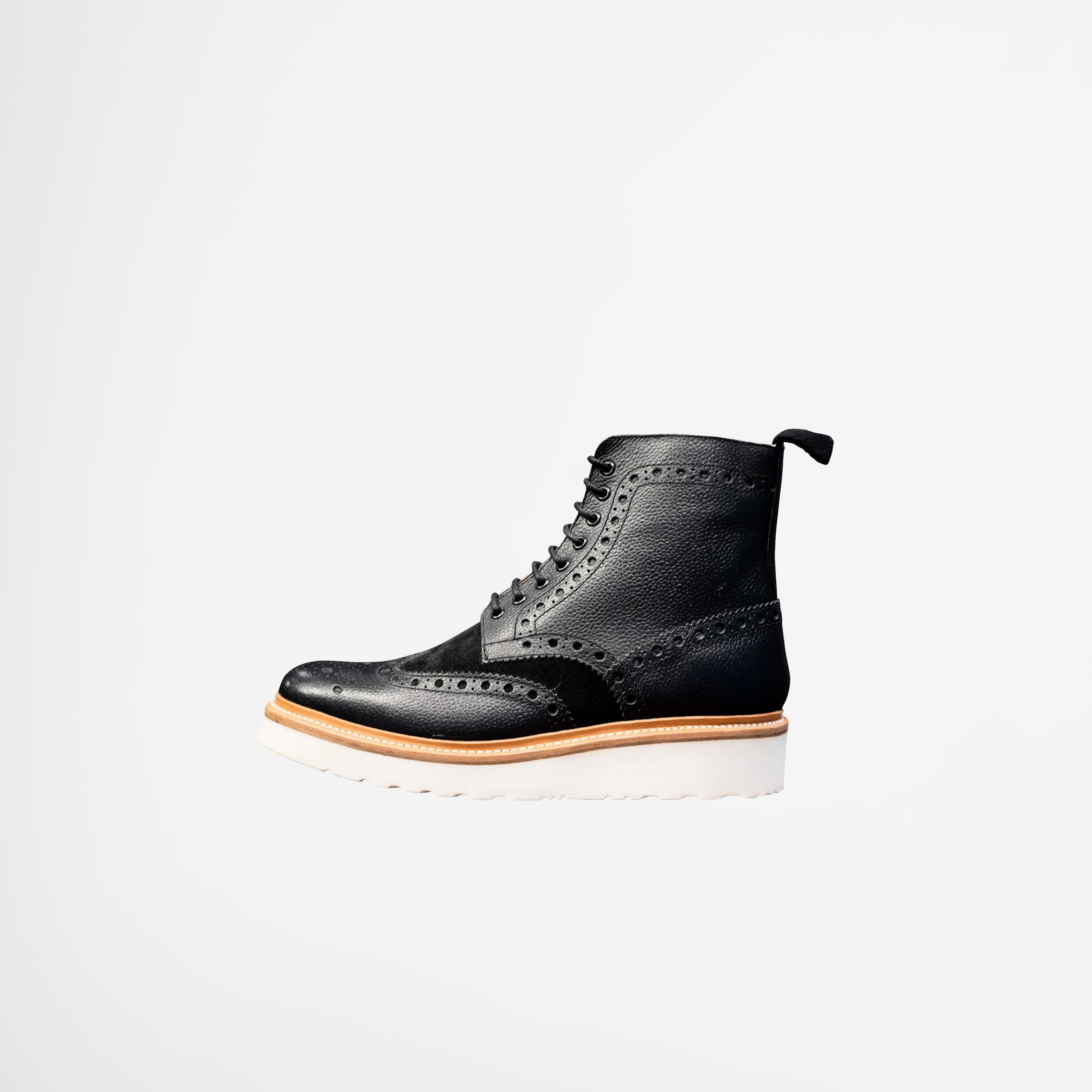 Laser-Cut Leather Ankle Boots